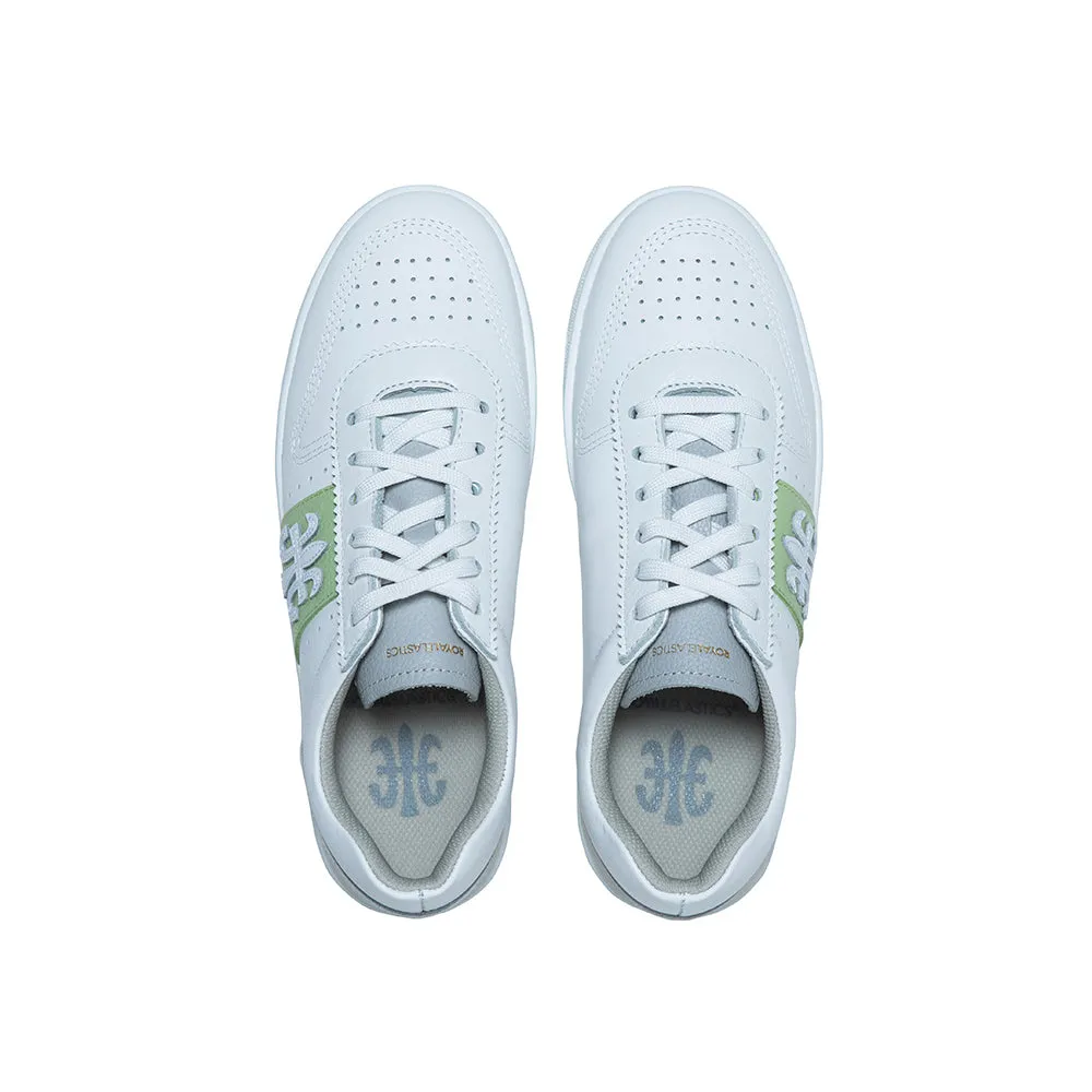 Women's Dreamer White Green Logo Leather Sneakers 98114-048