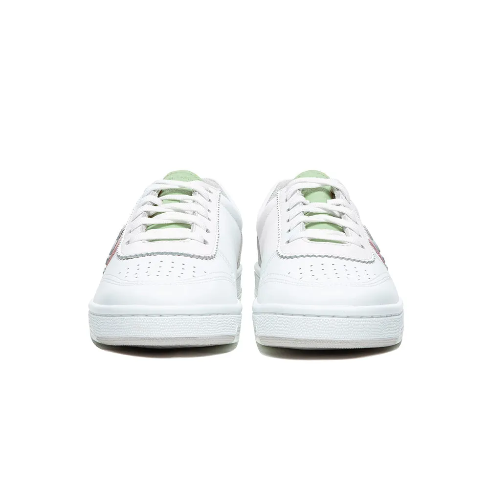 Women's Dreamer White Pink Green Logo Leather Sneakers 98114-014