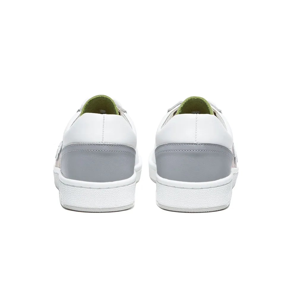 Women's Dreamer White Pink Green Logo Leather Sneakers 98114-014