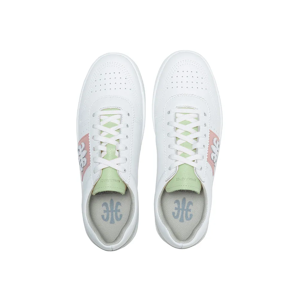 Women's Dreamer White Pink Green Logo Leather Sneakers 98114-014