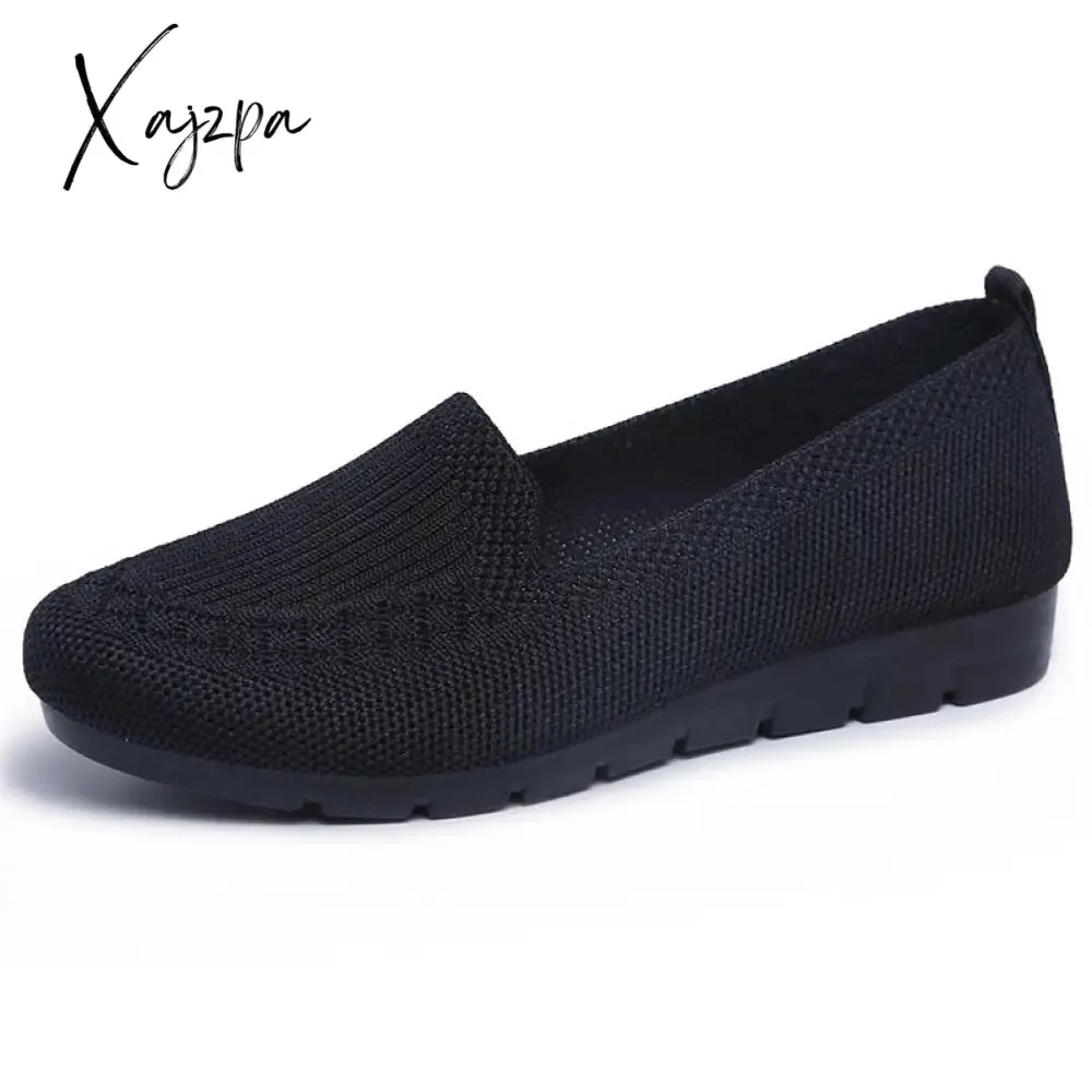 Xajzpa - Casual Shoes Women&#39;s Summer Mesh Breathable Flat Shoes Ladies Comfort Light Sneaker Socks Women Slip on Loafers Zapatillas Muje