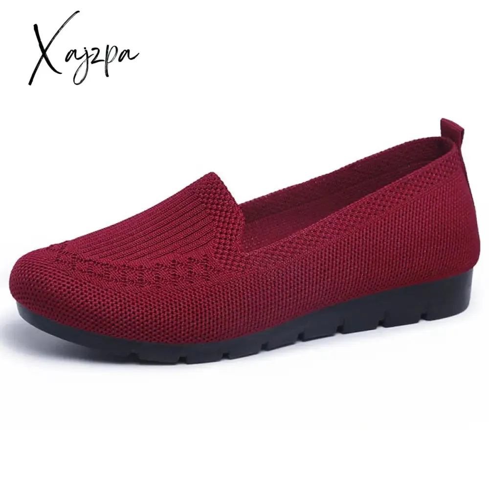 Xajzpa - Casual Shoes Women&#39;s Summer Mesh Breathable Flat Shoes Ladies Comfort Light Sneaker Socks Women Slip on Loafers Zapatillas Muje