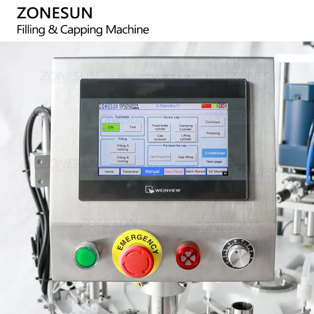 ZONESUN ZS-AFC11 Automatic Roll-on Bottle Filling Capping Machine For Deodorant Perfume Oil With Vibratory Bowl Sorter