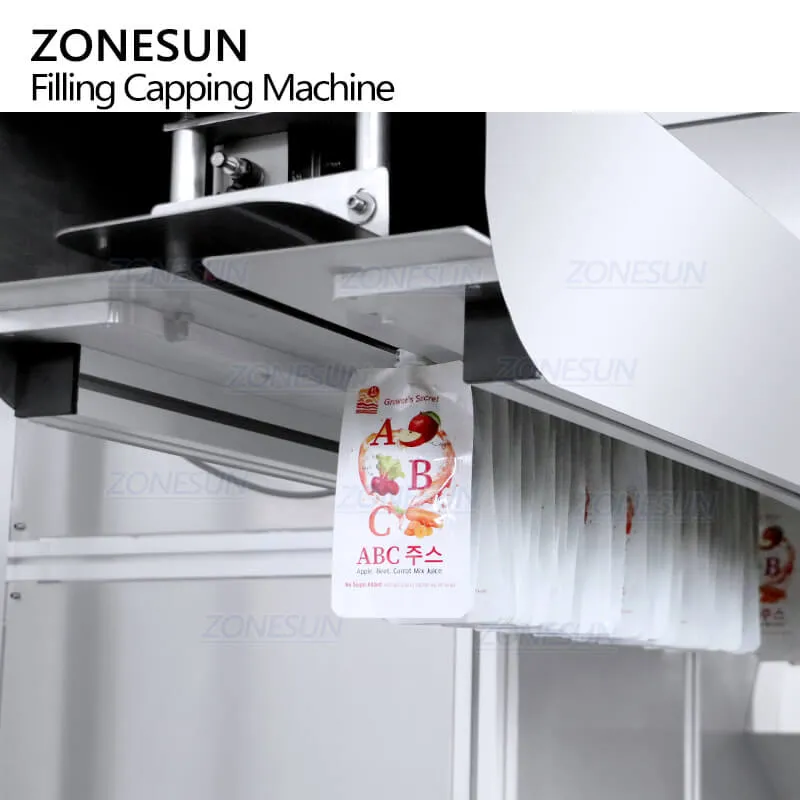 ZONESUN ZS-ASP2 Automatic Spout Pouch Yogurt Piston Pump Beverage Liquid Liquid Filling Capping Machine For Juice